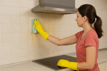 Como limpar gordura da parede da cozinha com uma mistura caseira que não agride a pintura