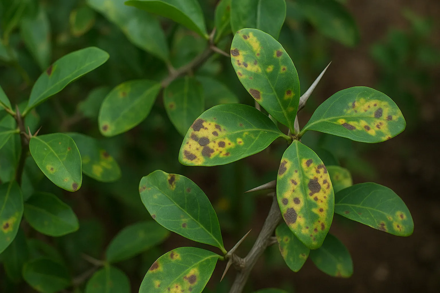 Ora-pro-nóbis com folhas manchadas Descubra o que está acontecendo