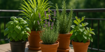 Plantas aromáticas que funcionam como repelente natural em varandas e trazem frescor ao ambiente