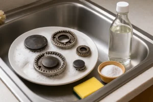 Como limpar os queimadores do fogão usando bicarbonato e vinagre em 20 minutos