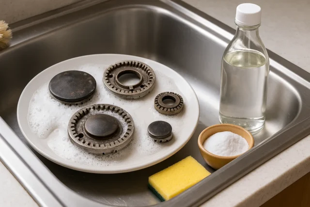 Como limpar os queimadores do fogão usando bicarbonato e vinagre em 20 minutos