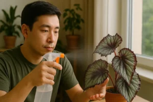 Entenda por que borrifar água na begônia-rex pode atrair fungos e arruinar suas folhas Entenda por que borrifar água na begônia-rex pode atrair fungos e arruinar suas folhas