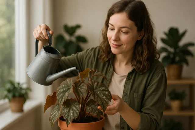 O erro de rega que faz sua begônia sofrer com fungos nas folhas O erro de rega que faz sua begônia sofrer com fungos nas folhas