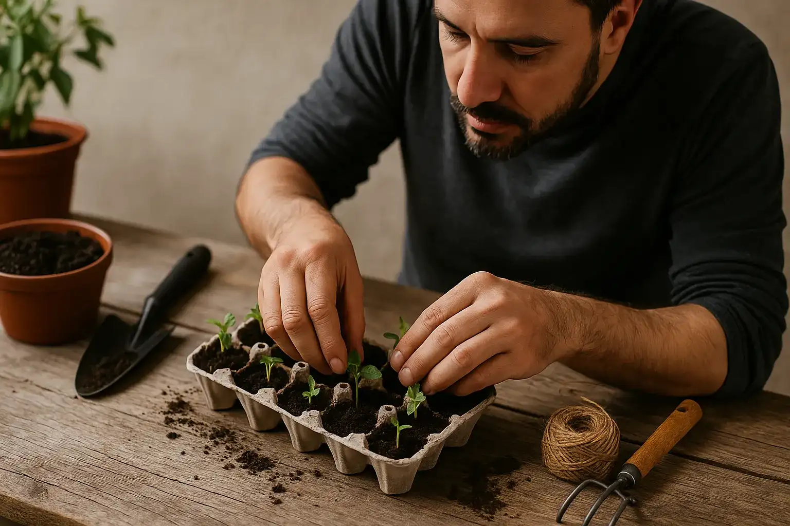 O que acontece quando você usa bandeja de ovos para plantar suas mudas