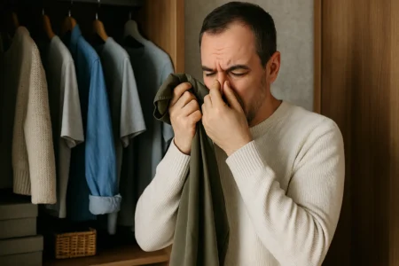 Roupas com cheiro de guardado