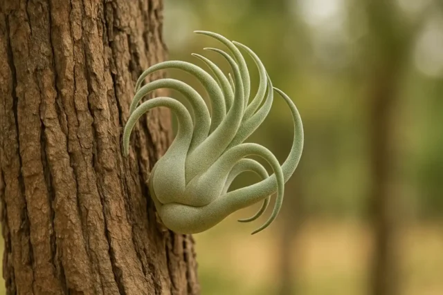 Bromélia Tillandsia tem folhas curvas que lembram um rinoceronte e é fácil de cuidar