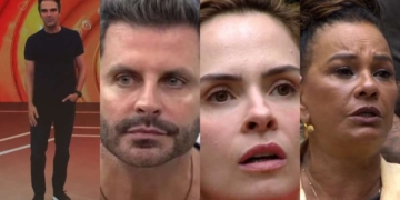 Tadeu Schmidt, Henri Castelli, Ana Paula Renault e Solange Couto no BBB 26 (Reprodução/TV Globo...