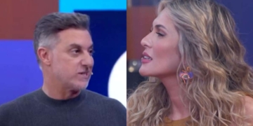 Luciano Huck e Lívia Andrade no Domingão (Reprodução/TV Globo) Foto: Contigo