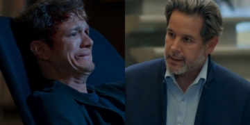 Leonardo (Pedro Novaes) e Ferette (Murilo Benício) de Três Graças (Reprodução/TV Globo) Foto...