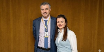 Vinicius Marchese e Marussa Boldrin em agenda do Confea