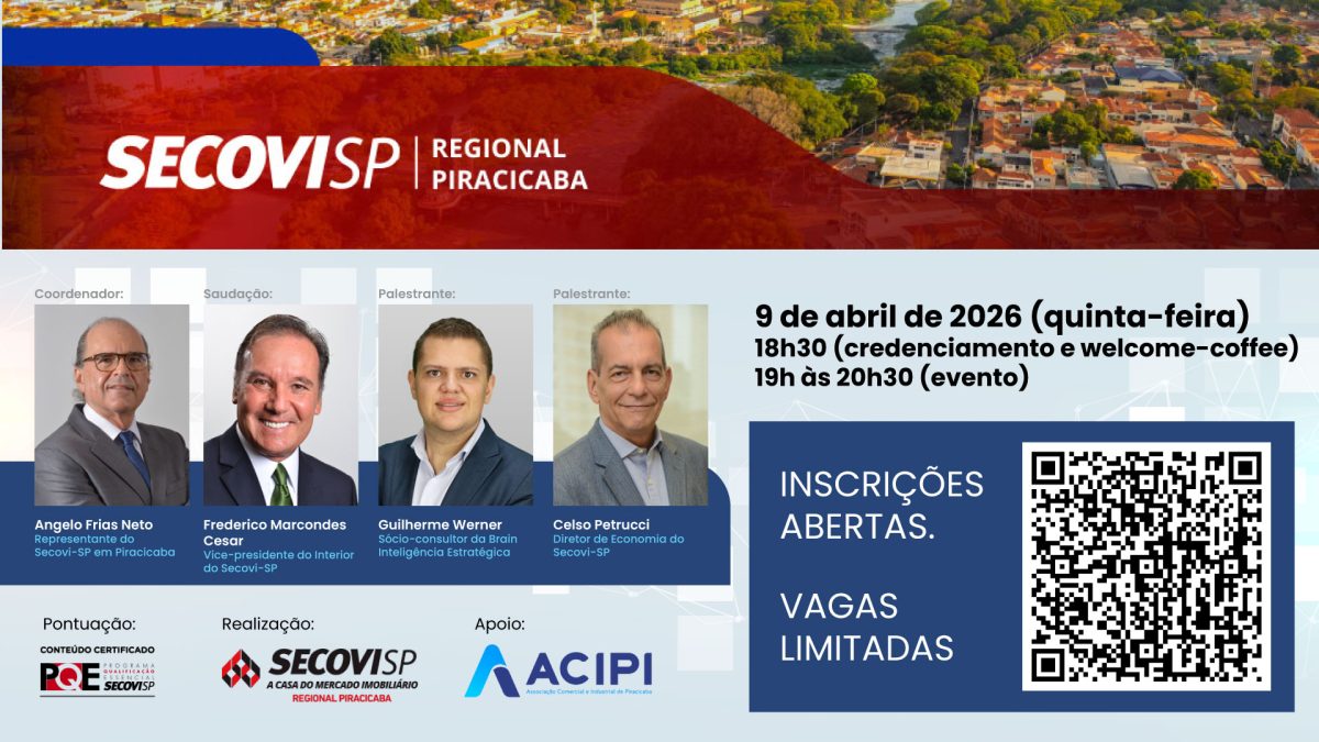 Mercado imobiliário de Piracicaba em pauta: evento do Secovi-SP reúne especialistas para apresentação de dados de 2025