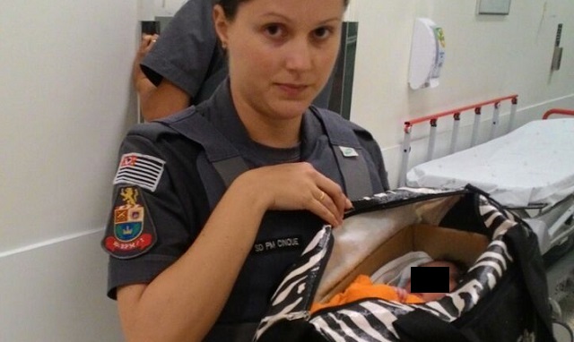 PM mostra recém-nascido abandonado em Piracicaba