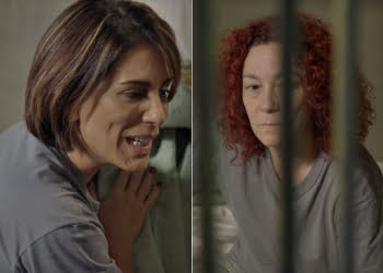 Sobre a vida na cadeia? Beatriz diz para a colega de cela que não está disposta - Foto: TV Globo