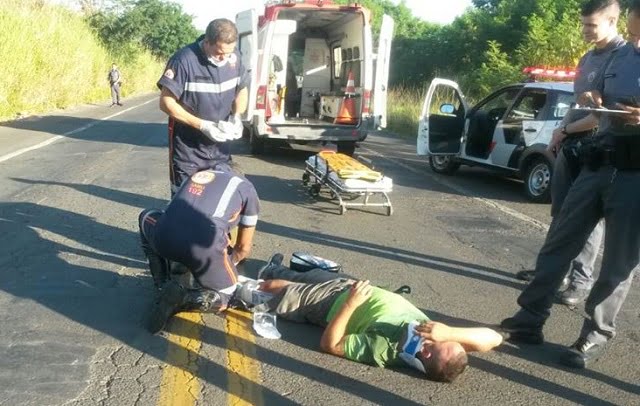 Trabalhador sofre acidente de motocicleta em pista de Piracicaba