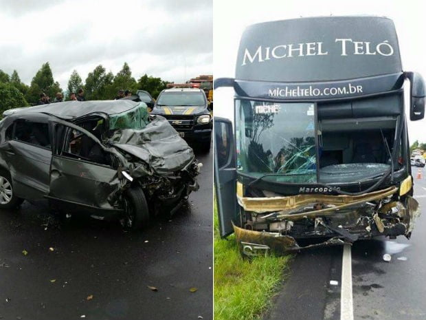 Acidente com ônibus do cantor Michel Teló mata três pessoas no Paraná