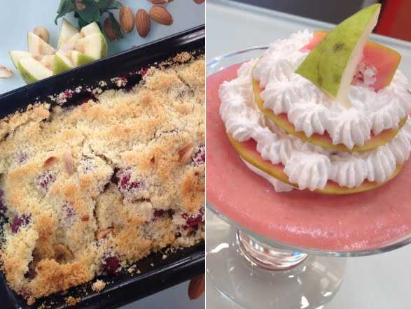 Receita de Mousse de goiaba e crocante de morango